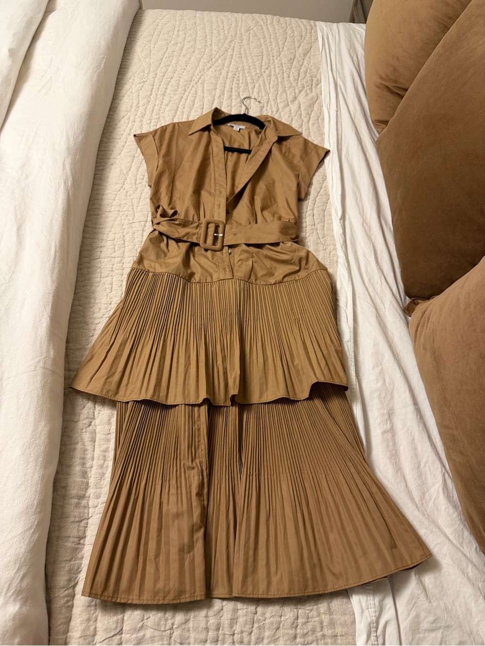 Current Air Tan Collared Top